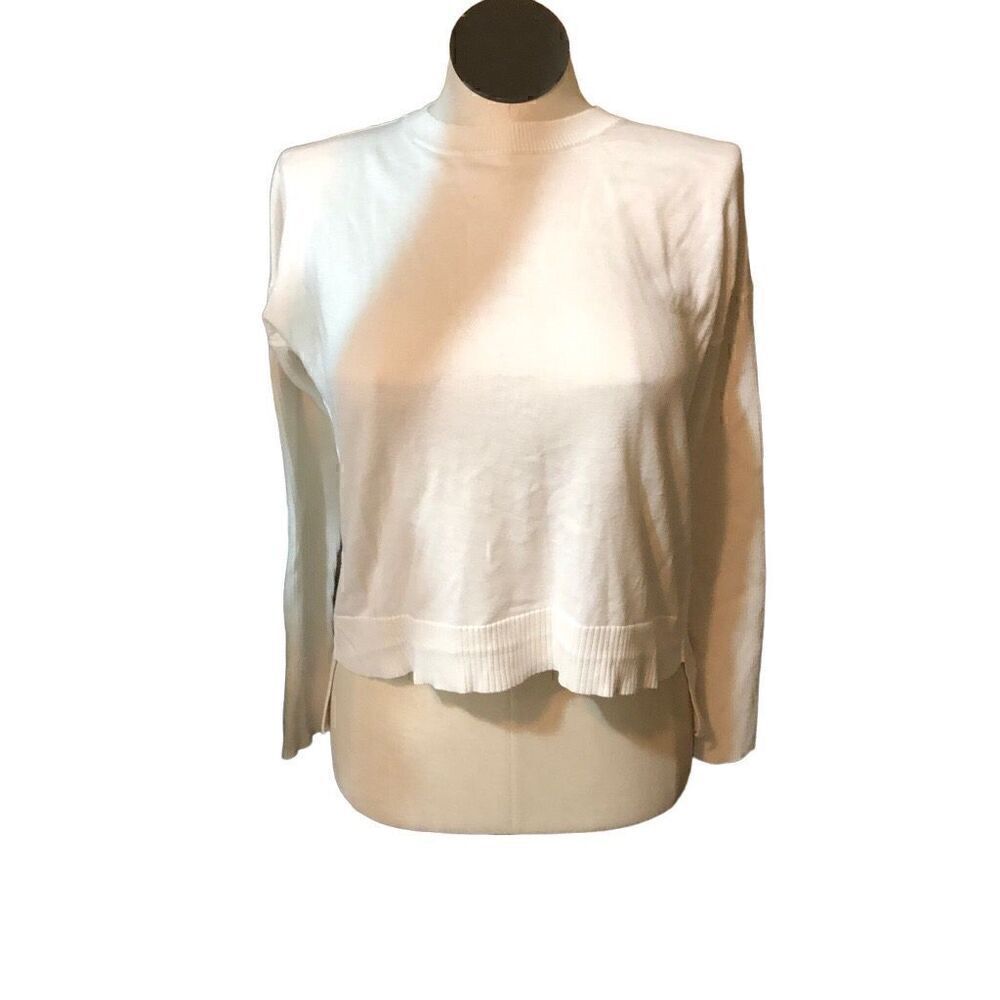 Athleta Sweater Womens XS Crewneck Highland Crossback Ivory Open Back